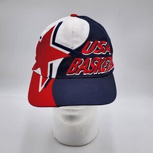 Vintage 1990s USA‎ Basketball Hat Graphic Snapback Logo Athletic Cap New no tag
